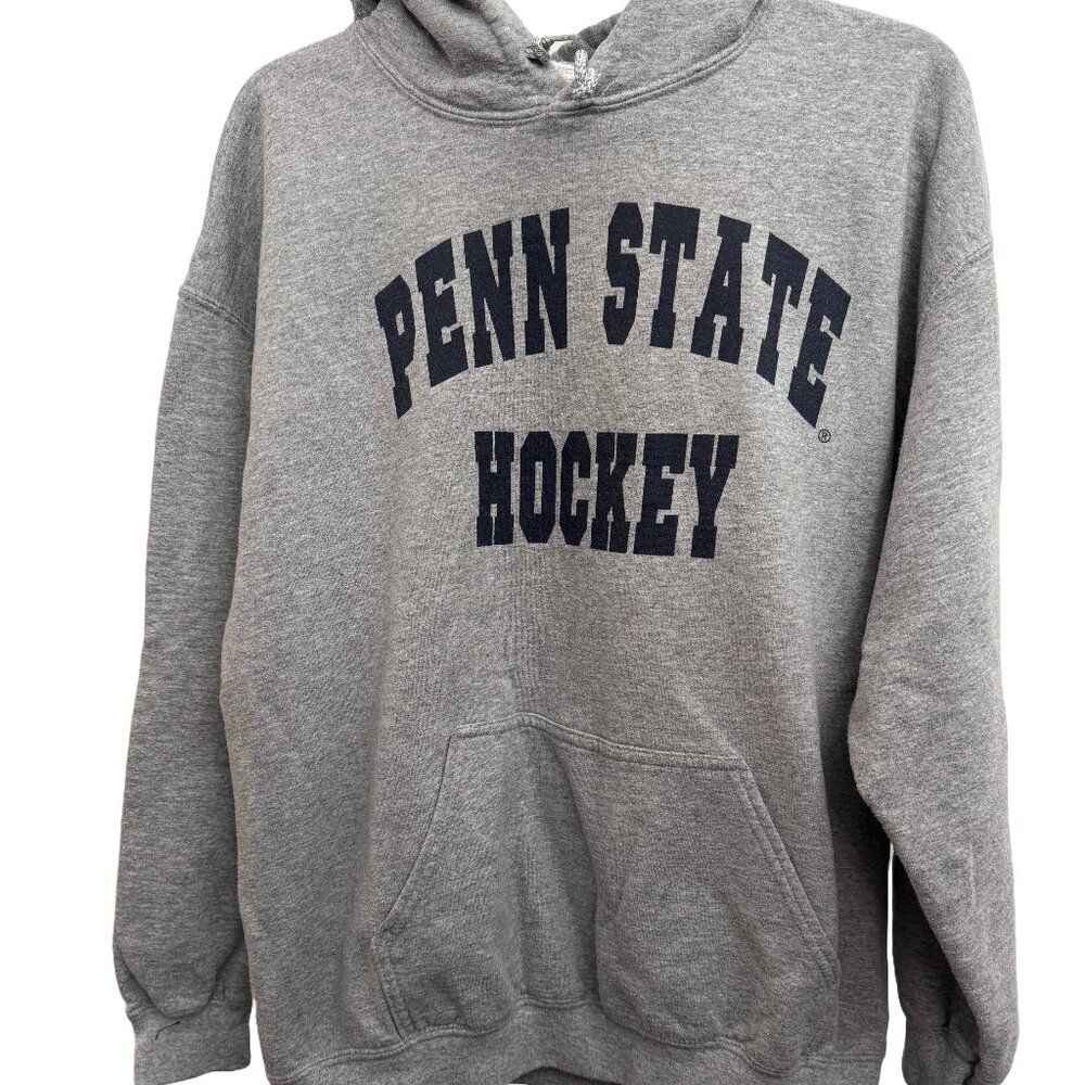 Gildan Gray Hoodie with Navy Print